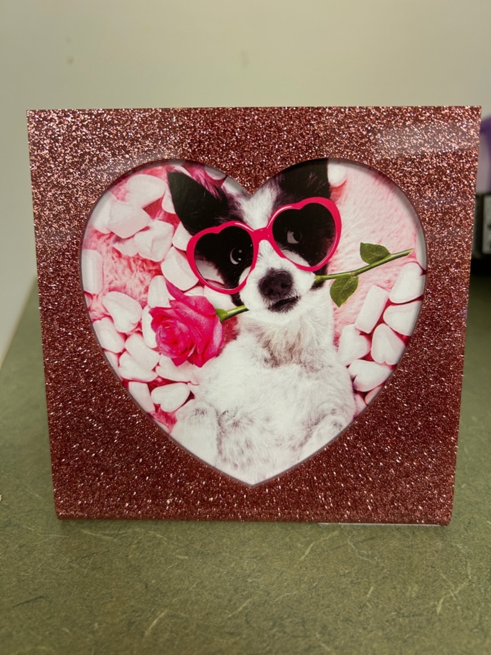 Sparkling Rose Pink Heart Photo Frame - Brand Unknown